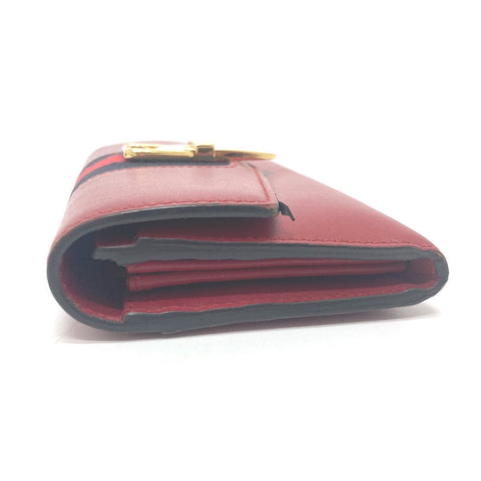GUCCI Long Wallet Purse 476084 leather Red Sylvie Continental Women Used Authentic