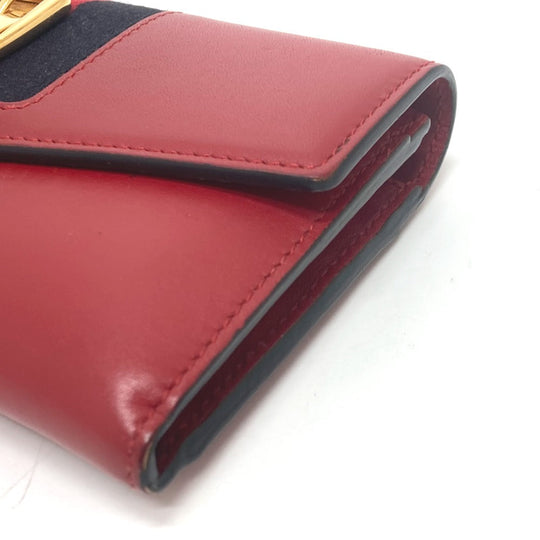 GUCCI Long Wallet Purse 476084 leather Red Sylvie Continental Women Used Authentic
