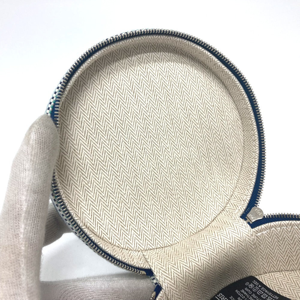 HERMES Pouch Tower ash blue Evasion Marine Women Used Authentic