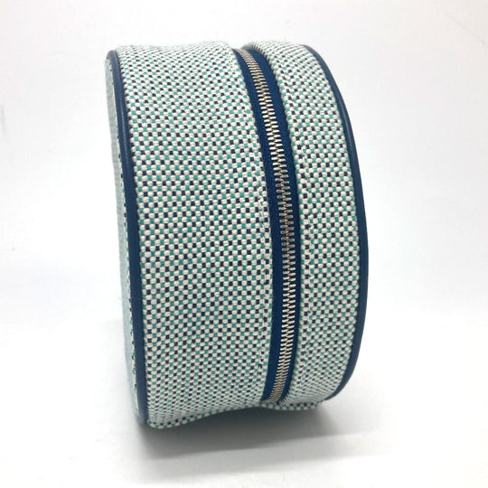 HERMES Pouch Tower ash blue Evasion Marine Women Used Authentic