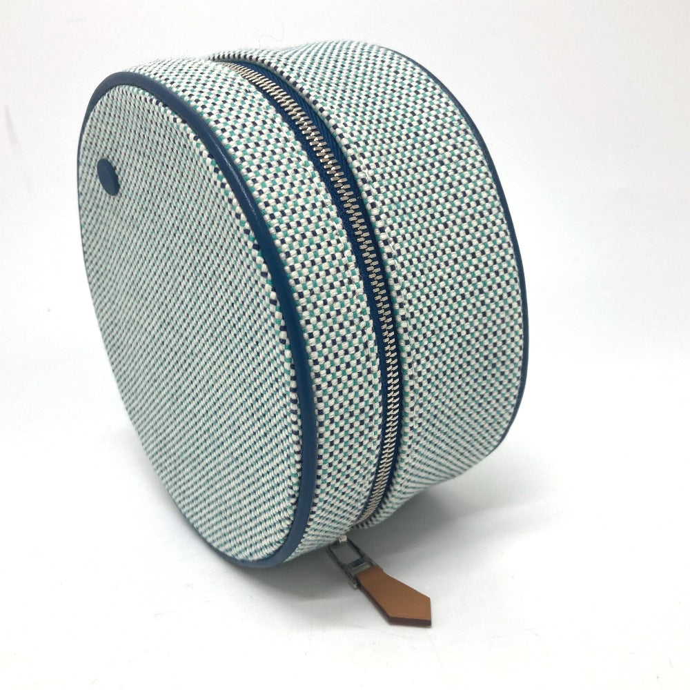 HERMES Pouch Tower ash blue Evasion Marine Women Used Authentic