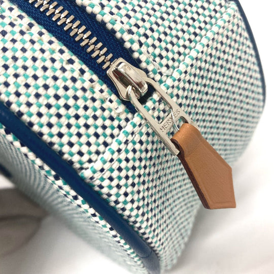 HERMES Pouch Tower ash blue Evasion Marine Women Used Authentic