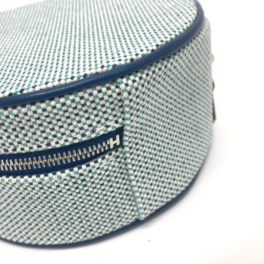 HERMES Pouch Tower ash blue Evasion Marine Women Used Authentic