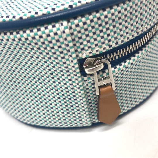 HERMES Pouch Tower ash blue Evasion Marine Women Used Authentic