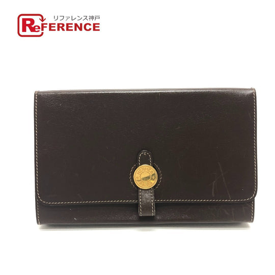 HERMES Pouch Box scarf Brown Dogon Series Box Women Used Authentic