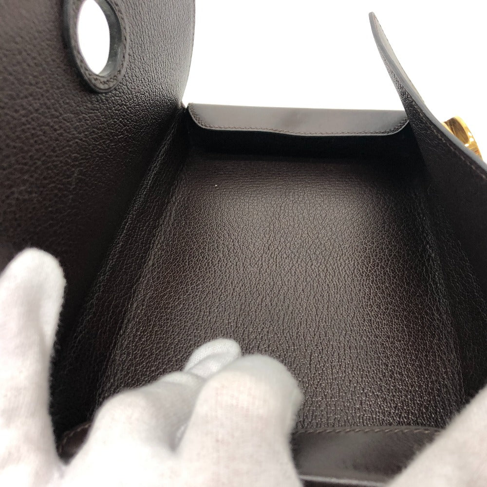 HERMES Pouch Box scarf Brown Dogon Series Box Women Used Authentic