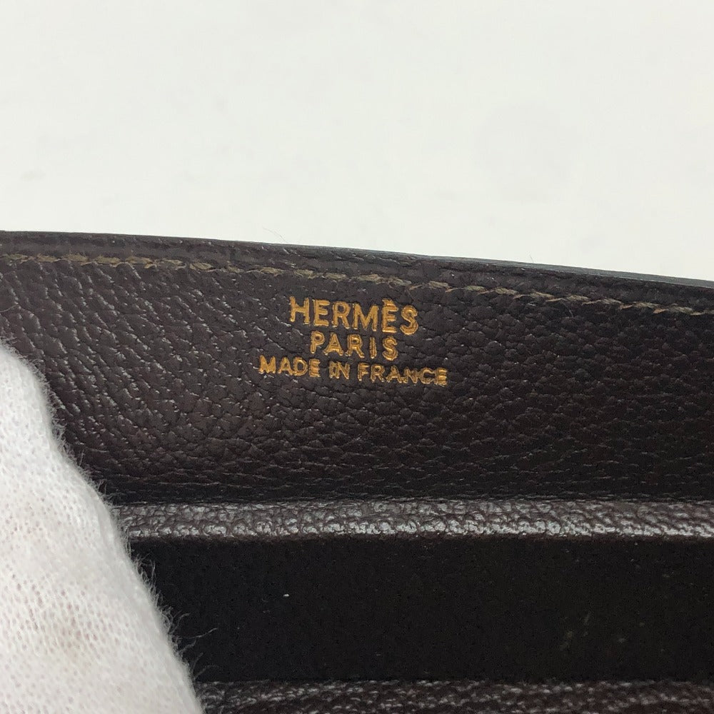 HERMES Pouch Box scarf Brown Dogon Series Box Women Used Authentic