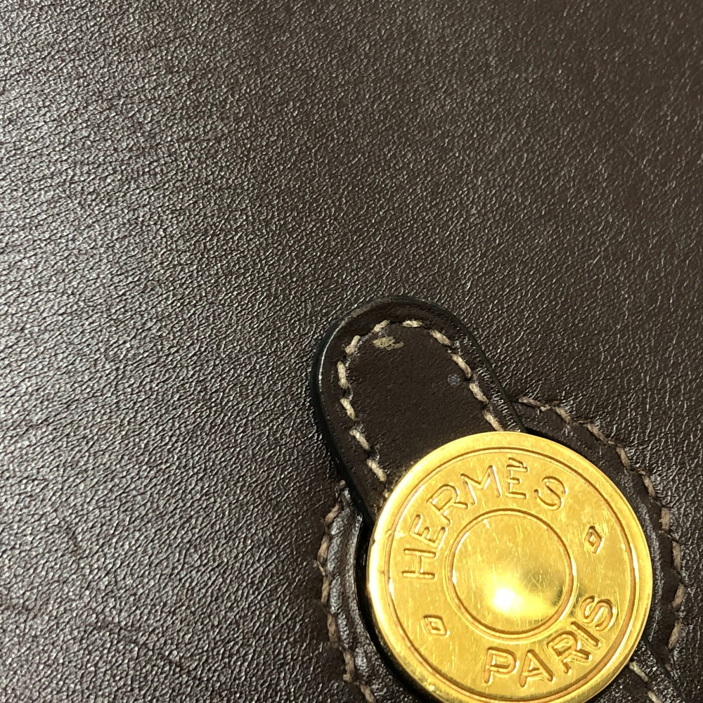 HERMES Pouch Box scarf Brown Dogon Series Box Women Used Authentic