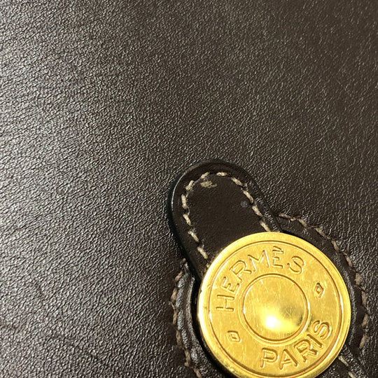 HERMES Pouch Box scarf Brown Dogon Series Box Women Used Authentic