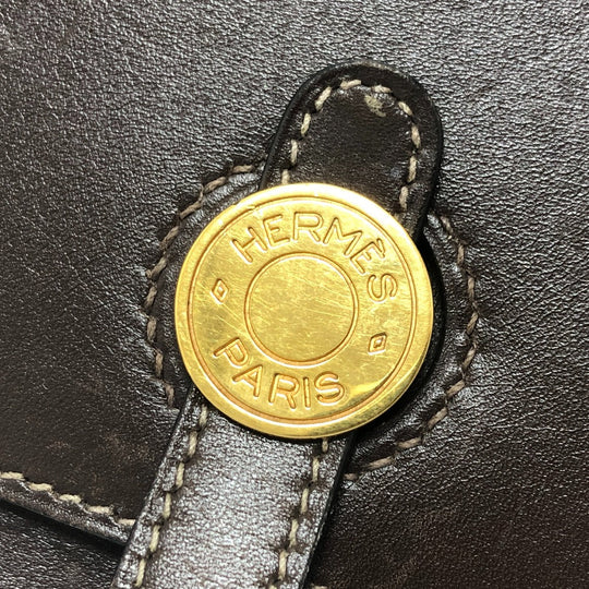 HERMES Pouch Box scarf Brown Dogon Series Box Women Used Authentic