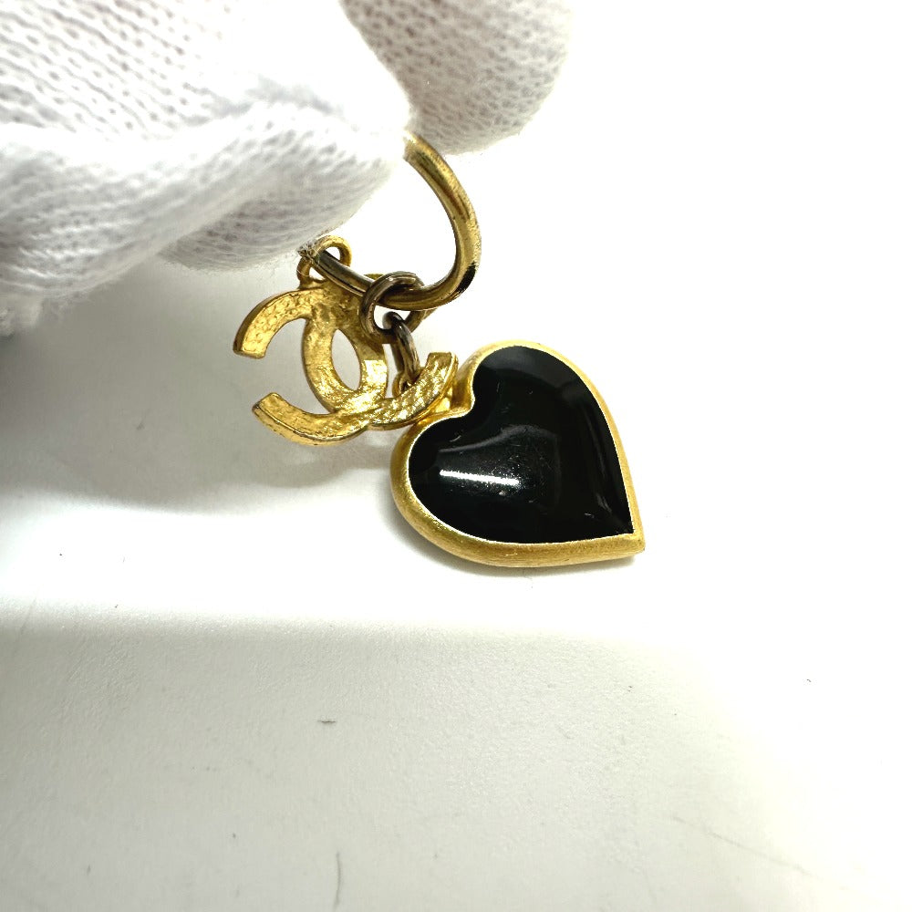 CHANEL Pierce metal black 02P COCO Mark Heart