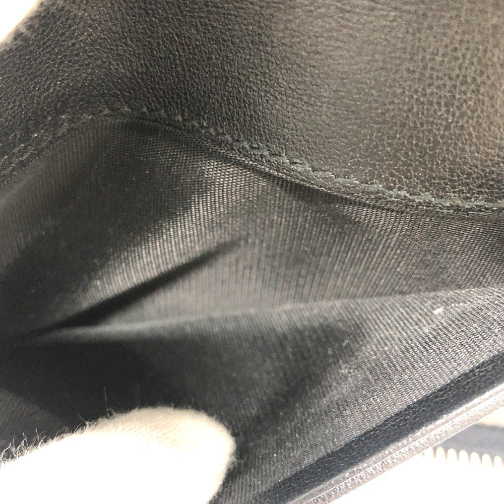 VALENTINO Folded wallet leather black V logo mens Used Authentic