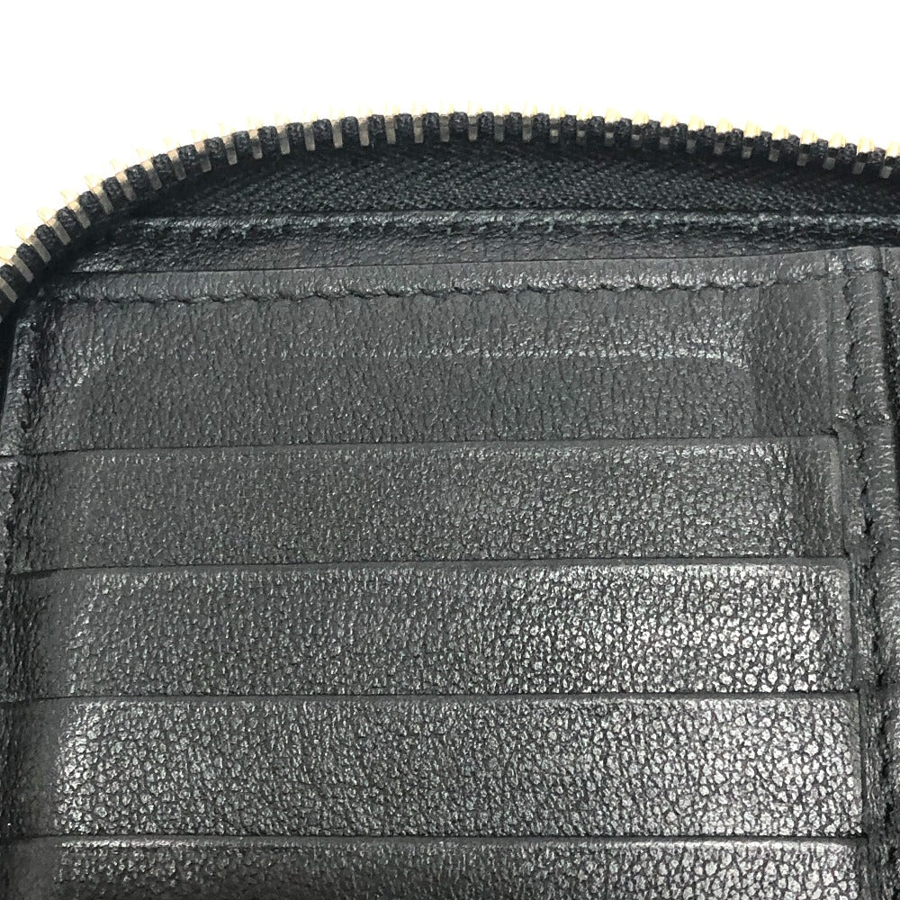 VALENTINO Folded wallet leather black V logo mens Used Authentic