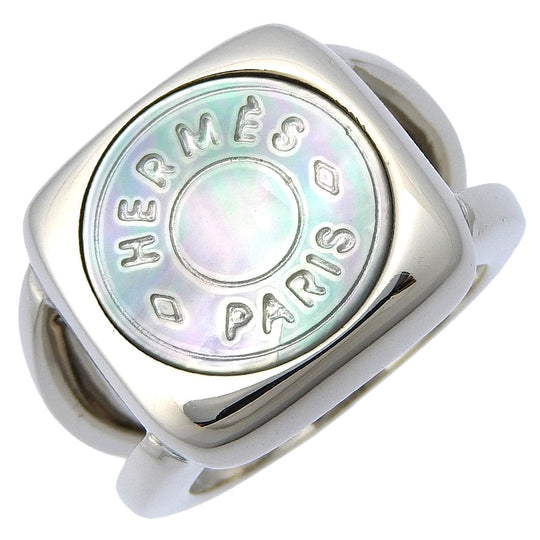 HERMES Ring Silver925, Shell Silver Serie Women Used Authentic