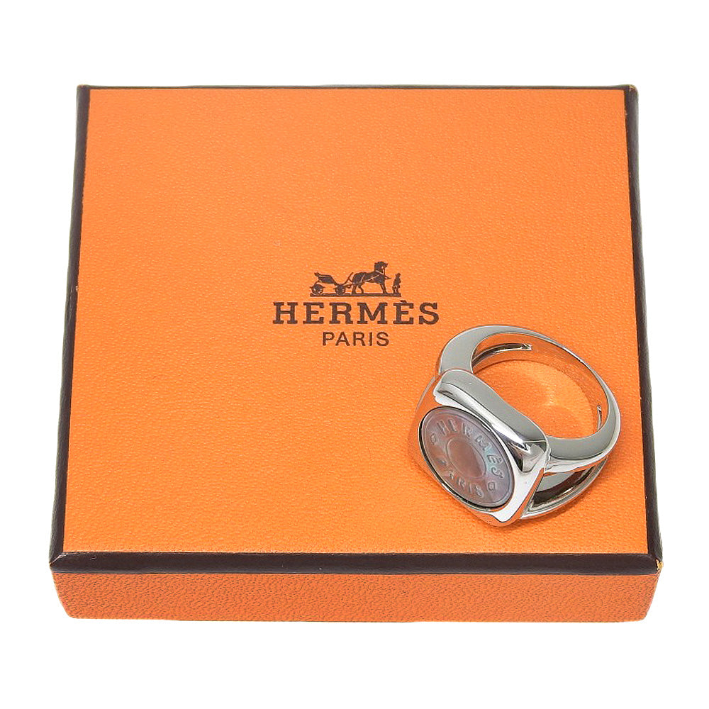 HERMES Ring Silver925, Shell Silver Serie Women Used Authentic