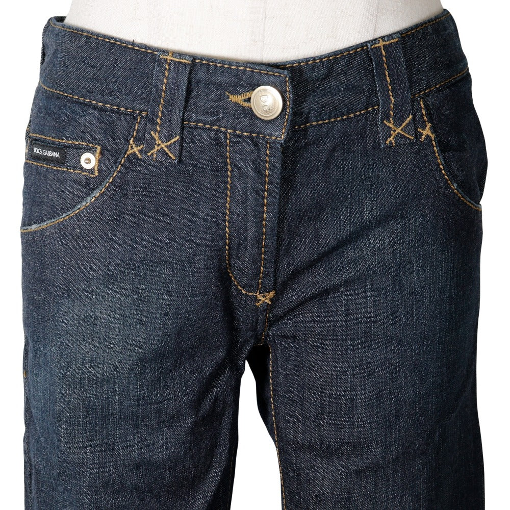 DOLCE&GABBANA Cropped pants cotton Indigo Sabrina denim Women 38 Used Authentic