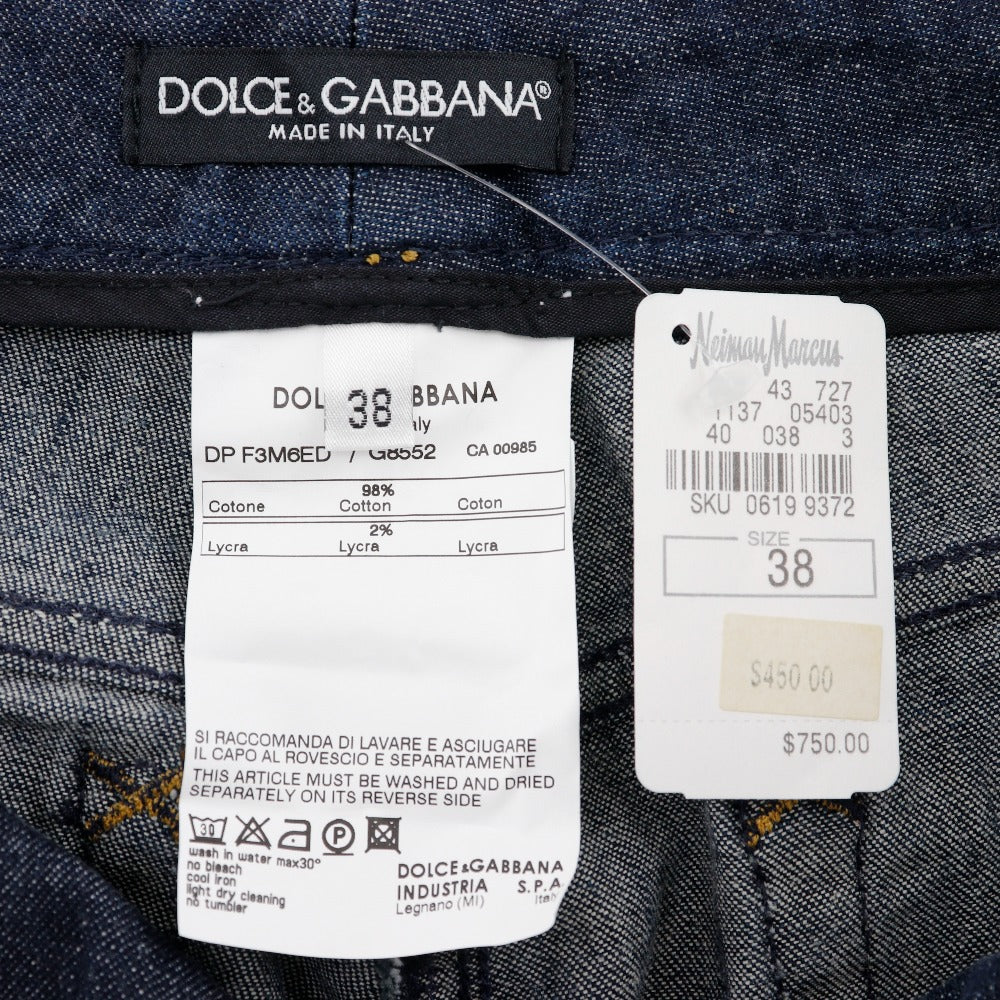 DOLCE&GABBANA Cropped pants cotton Indigo Sabrina denim Women 38 Used Authentic