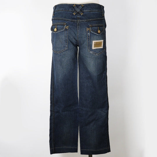 DOLCE&GABBANA Cropped pants cotton Blue damage Sabrina denim Women 40 Used Authentic