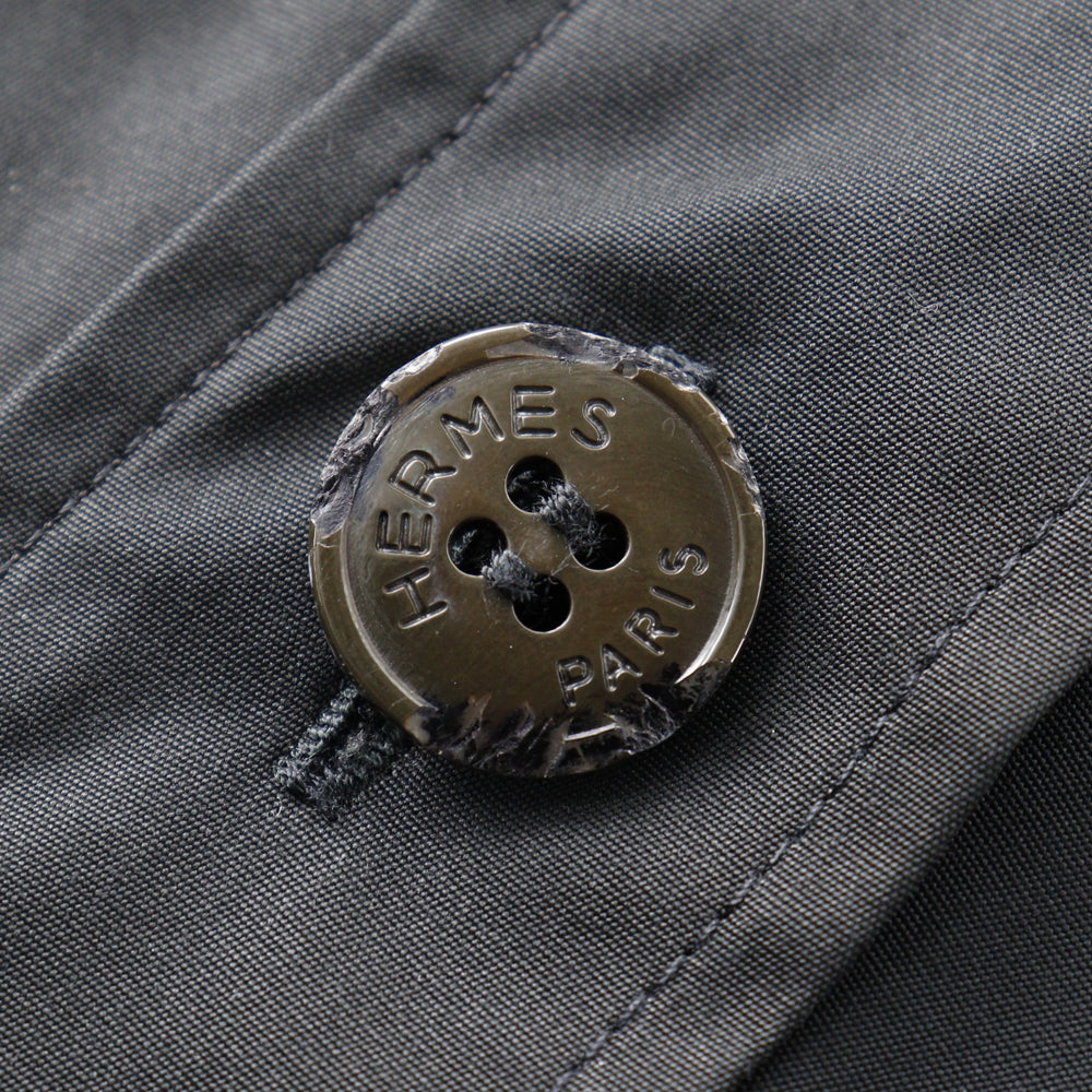 HERMES one piece cotton black Shirt dress Women 40 Used Authentic