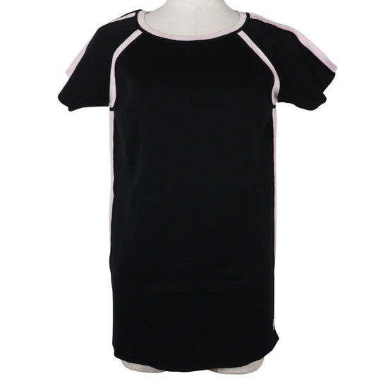 CHANEL Short sleeve shirt P21361V01278 cotton Black / pink Summer knit Sports line Women 44 Used Authentic