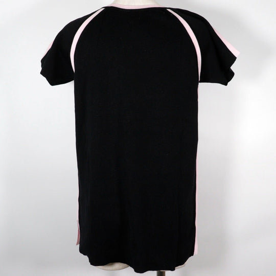 CHANEL Short sleeve shirt P21361V01278 cotton Black / pink Summer knit Sports line Women 44 Used Authentic