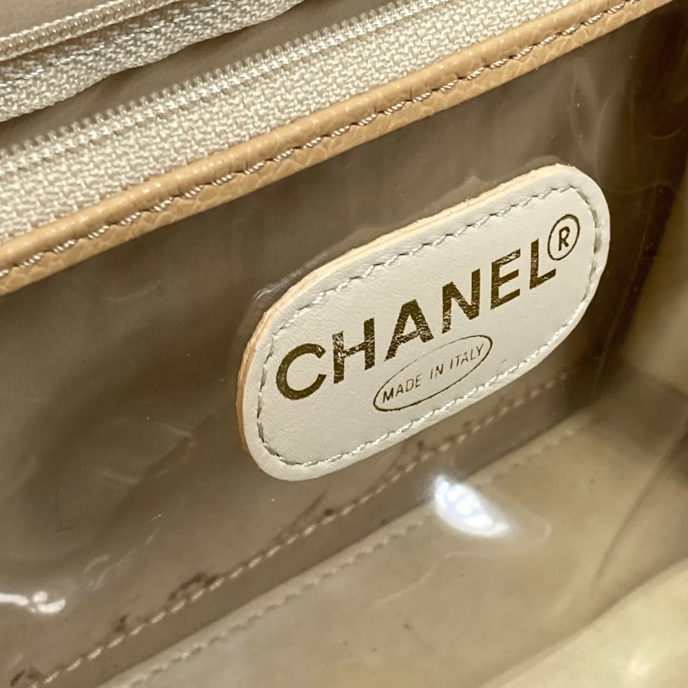 CHANEL Shoulder Bag Caviar skin beige CC COCO Mark Vanity bag Women Used Authentic