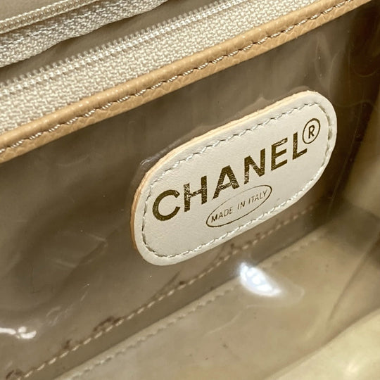 CHANEL Shoulder Bag Caviar skin beige CC COCO Mark Vanity bag Women Used Authentic