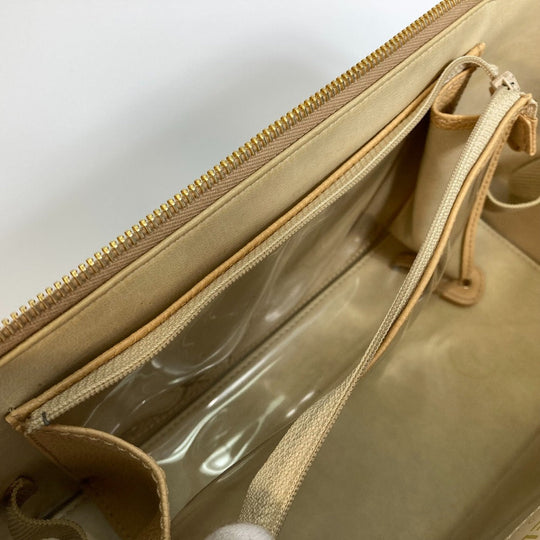 CHANEL Shoulder Bag Caviar skin beige CC COCO Mark Vanity bag Women Used Authentic