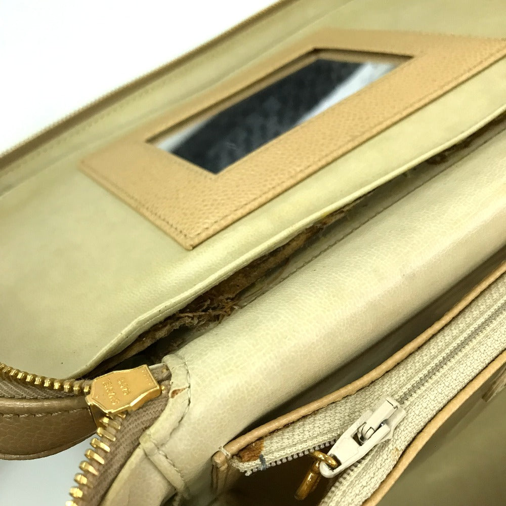 CHANEL Shoulder Bag Caviar skin beige CC COCO Mark Vanity bag Women Used Authentic