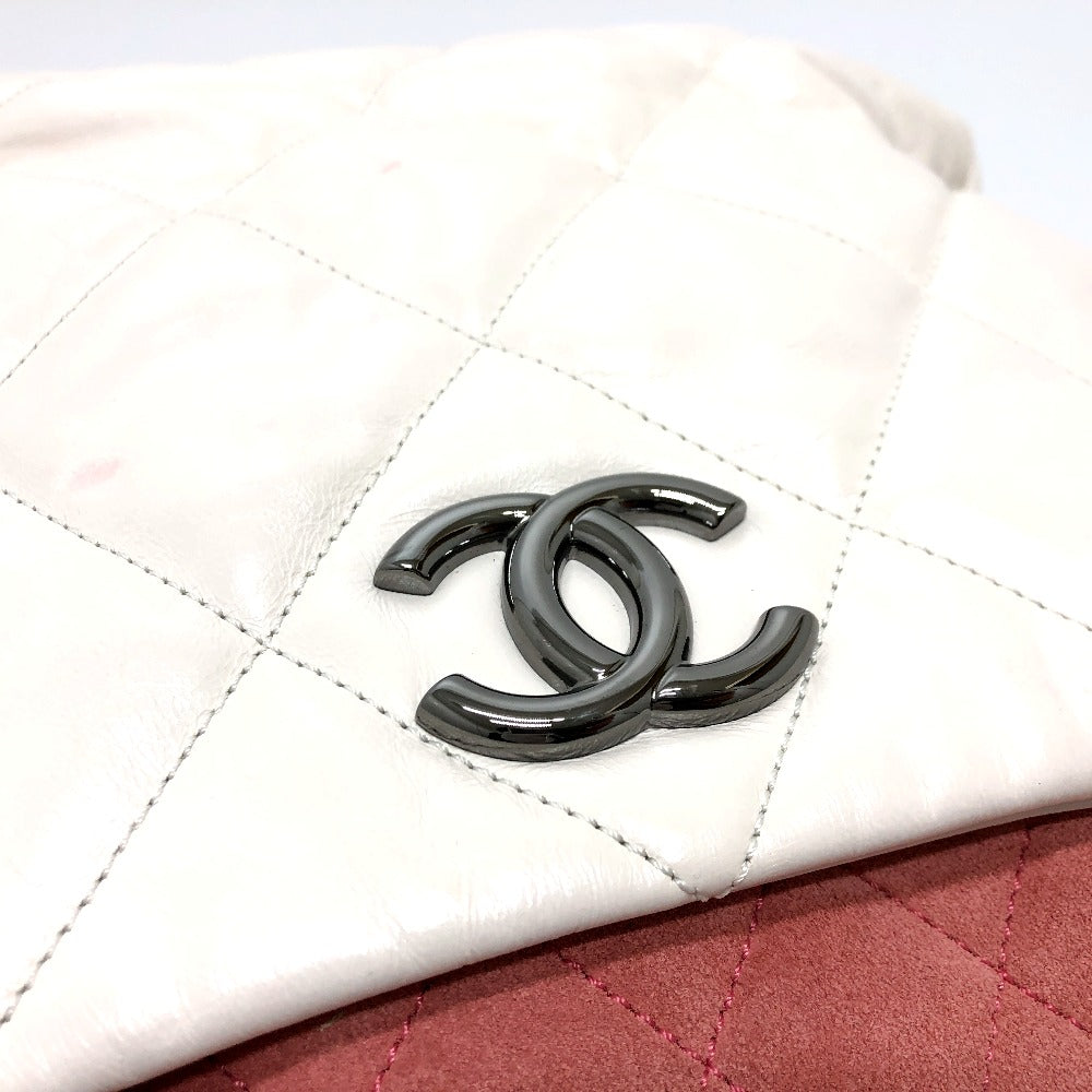 CHANEL Shoulder Bag Leather / suede white CC COCO Mark Portobello Matelasse Women Used Authentic