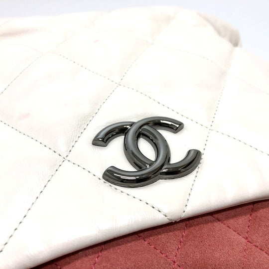 CHANEL Shoulder Bag Leather / suede white CC COCO Mark Portobello Matelasse Women Used Authentic