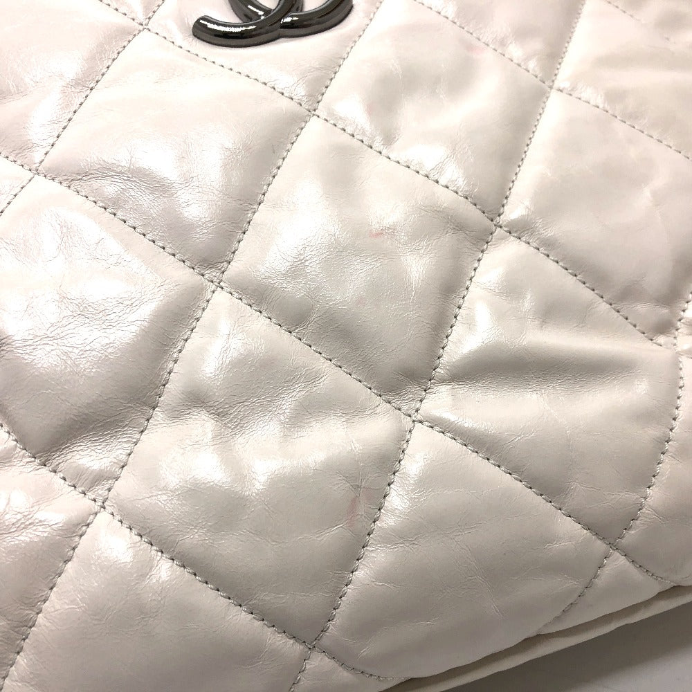 CHANEL Shoulder Bag Leather / suede white CC COCO Mark Portobello Matelasse Women Used Authentic