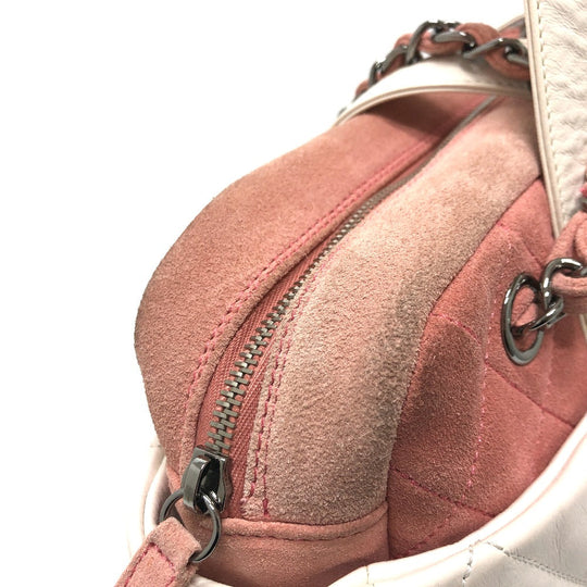 CHANEL Shoulder Bag Leather / suede white CC COCO Mark Portobello Matelasse Women Used Authentic