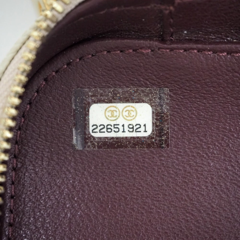 CHANEL Shoulder Bag Matt caviar skin beige CC filigree vanity COCO Mark Women Used Authentic