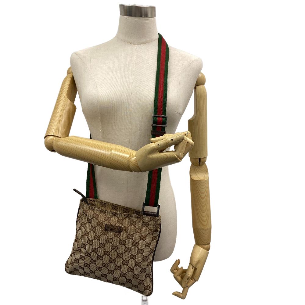 GUCCI Shoulder Bag 146309 GG canvas beige GG canvas Women Used Authentic