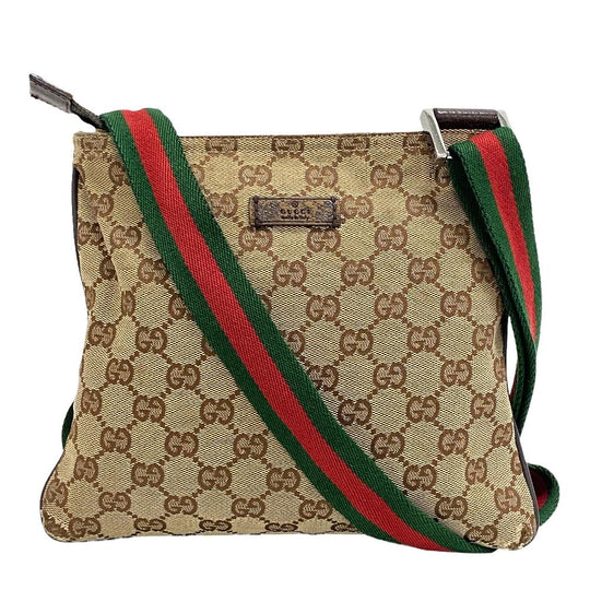 GUCCI Shoulder Bag 146309 GG canvas beige GG canvas Women Used Authentic