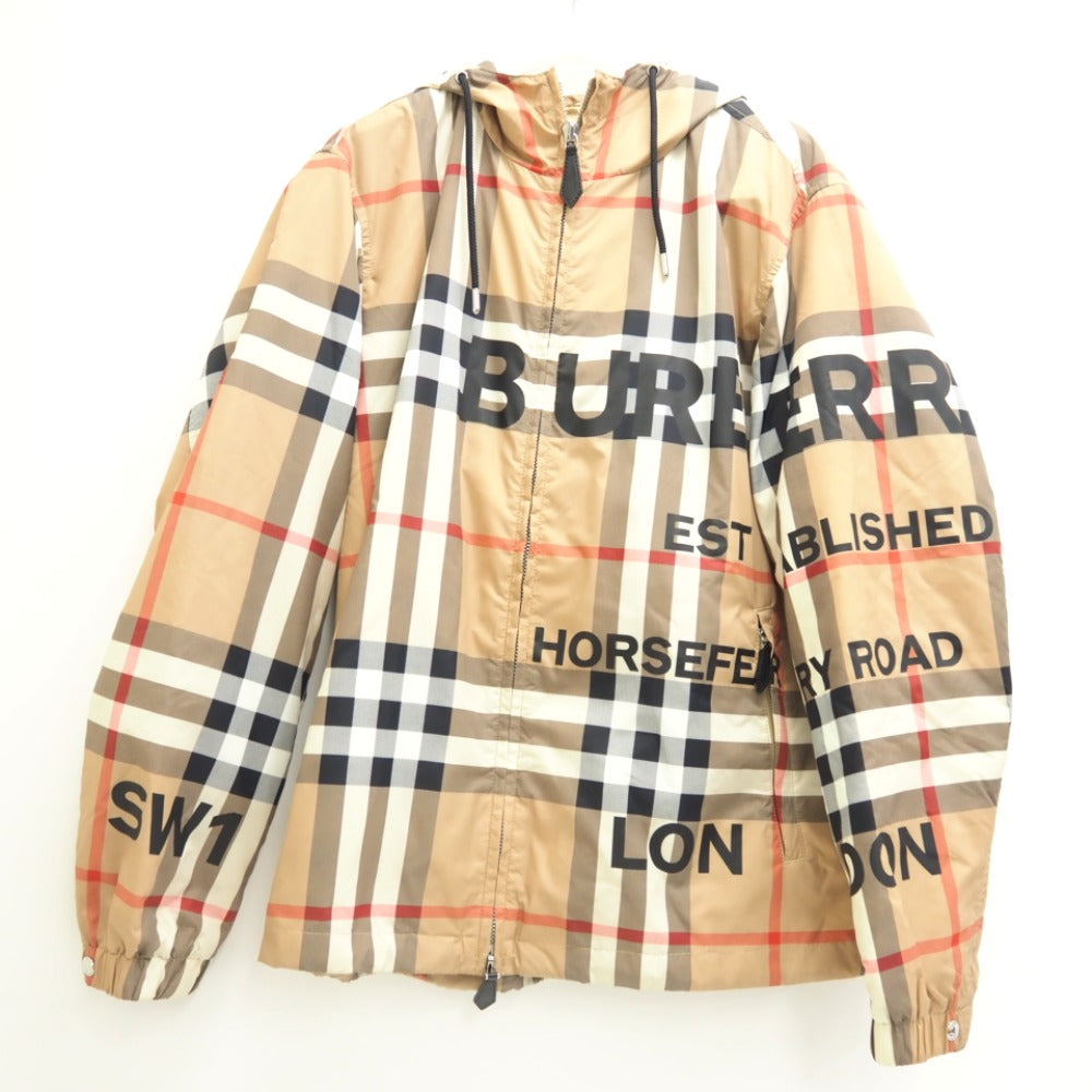 BURBERRY Nylon jacket 8050282 Nylon beige Hoodie Nova Check Tisci period mens L Used Authentic