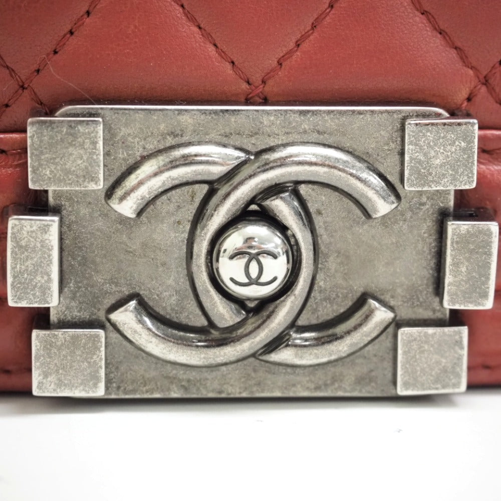 CHANEL Shoulder Bag lambskin pink ChainShoulder Bag Boy chanel Women Used Authentic