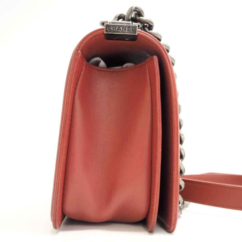 CHANEL Shoulder Bag lambskin pink ChainShoulder Bag Boy chanel Women Used Authentic