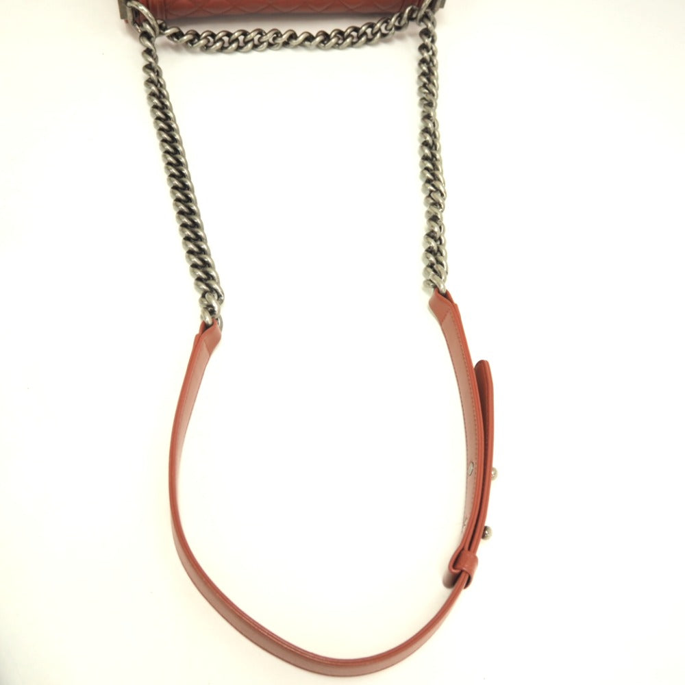 CHANEL Shoulder Bag lambskin pink ChainShoulder Bag Boy chanel Women Used Authentic