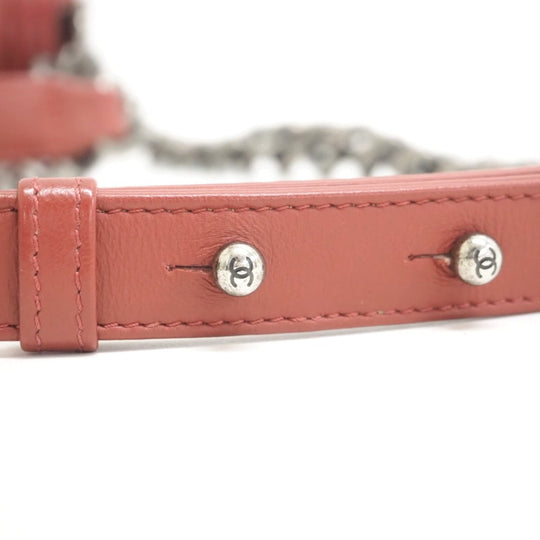 CHANEL Shoulder Bag lambskin pink ChainShoulder Bag Boy chanel Women Used Authentic