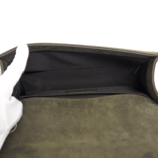 CHANEL Shoulder Bag Leather, Tweed khaki ChainShoulder COCO Mark Boy Chanel Women Used Authentic