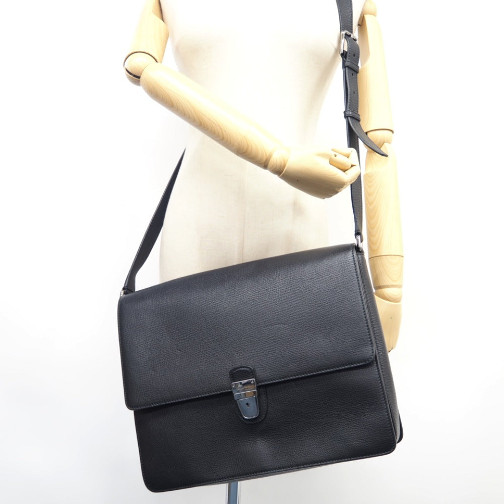 DOLCE&GABBANA Business bag leather black document case messenger bag briefcase A4 mens Used Authentic