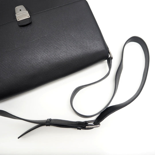 DOLCE&GABBANA Business bag leather black document case messenger bag briefcase A4 mens Used Authentic