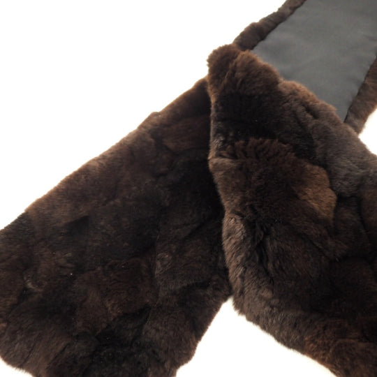 CHANEL Scarf silk Brown Orirag Women Used Authentic
