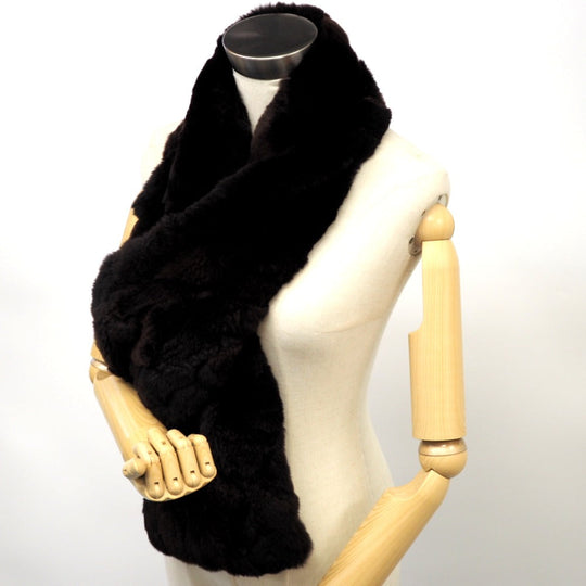 CHANEL Scarf silk Brown Orirag Women Used Authentic
