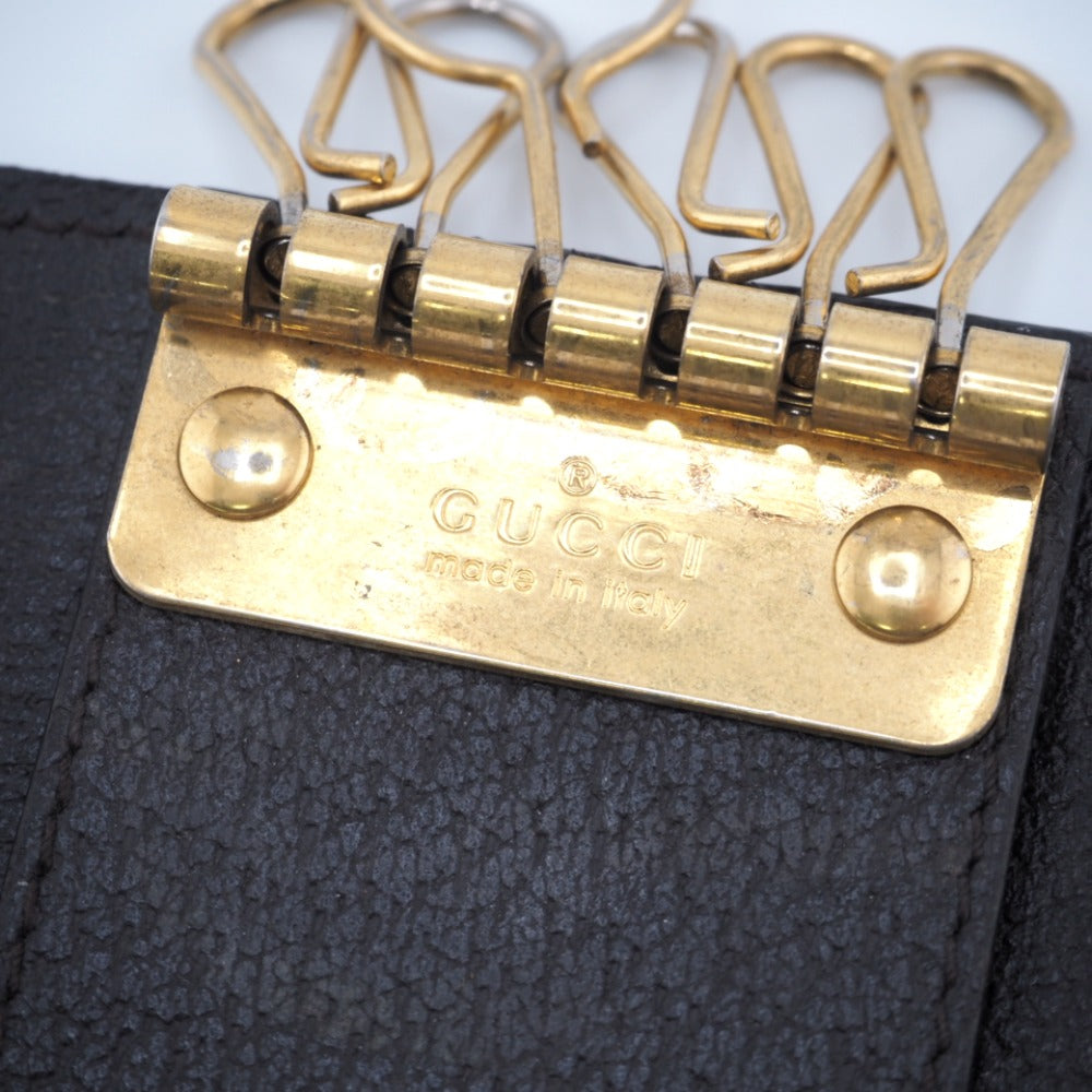 GUCCI Key case Key holder  435305 leather Brown six hooks GG Marmont unisex(Unisex) Used Authentic