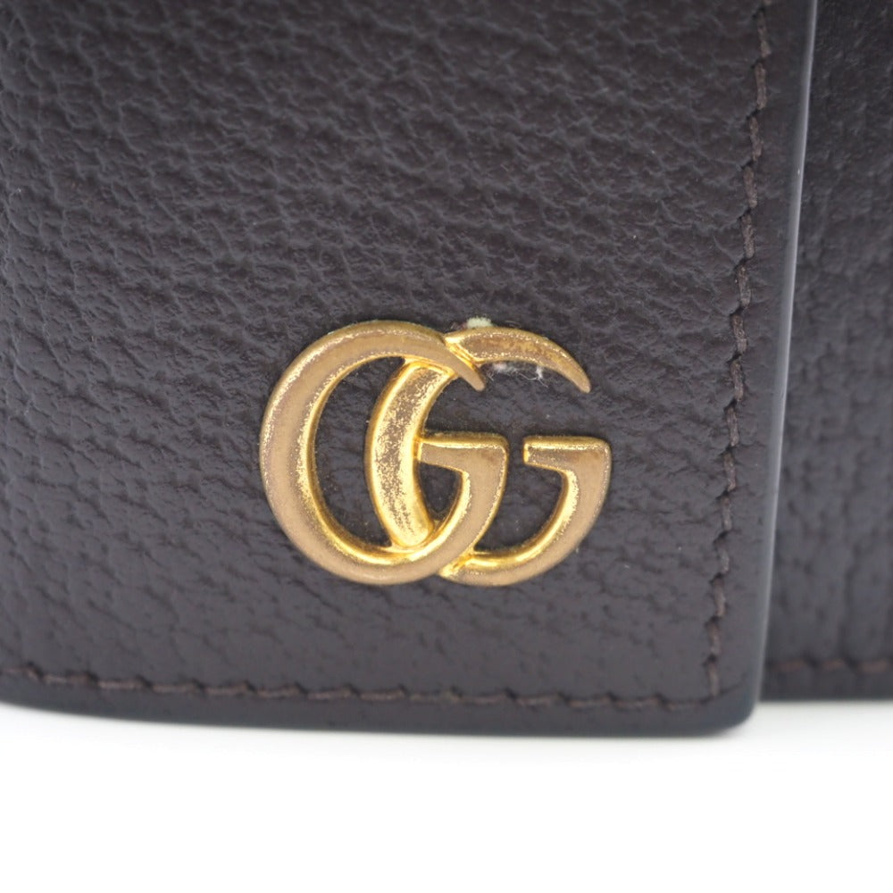 GUCCI Key case Key holder  435305 leather Brown six hooks GG Marmont unisex(Unisex) Used Authentic