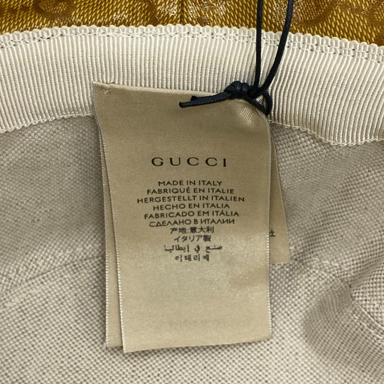 GUCCI hat 696484 Cotton, Nylon Brown Adidas Bucket Hat GG crystal S 57 mens S Used Authentic