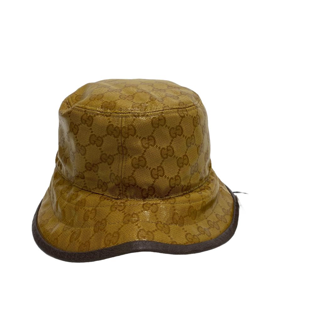 GUCCI hat 696484 Cotton, Nylon Brown Adidas Bucket Hat GG crystal S 57 mens S Used Authentic